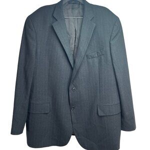 Brooks Brother's Mens Wool Blend Striped Dark Gray Blazer Size 48R